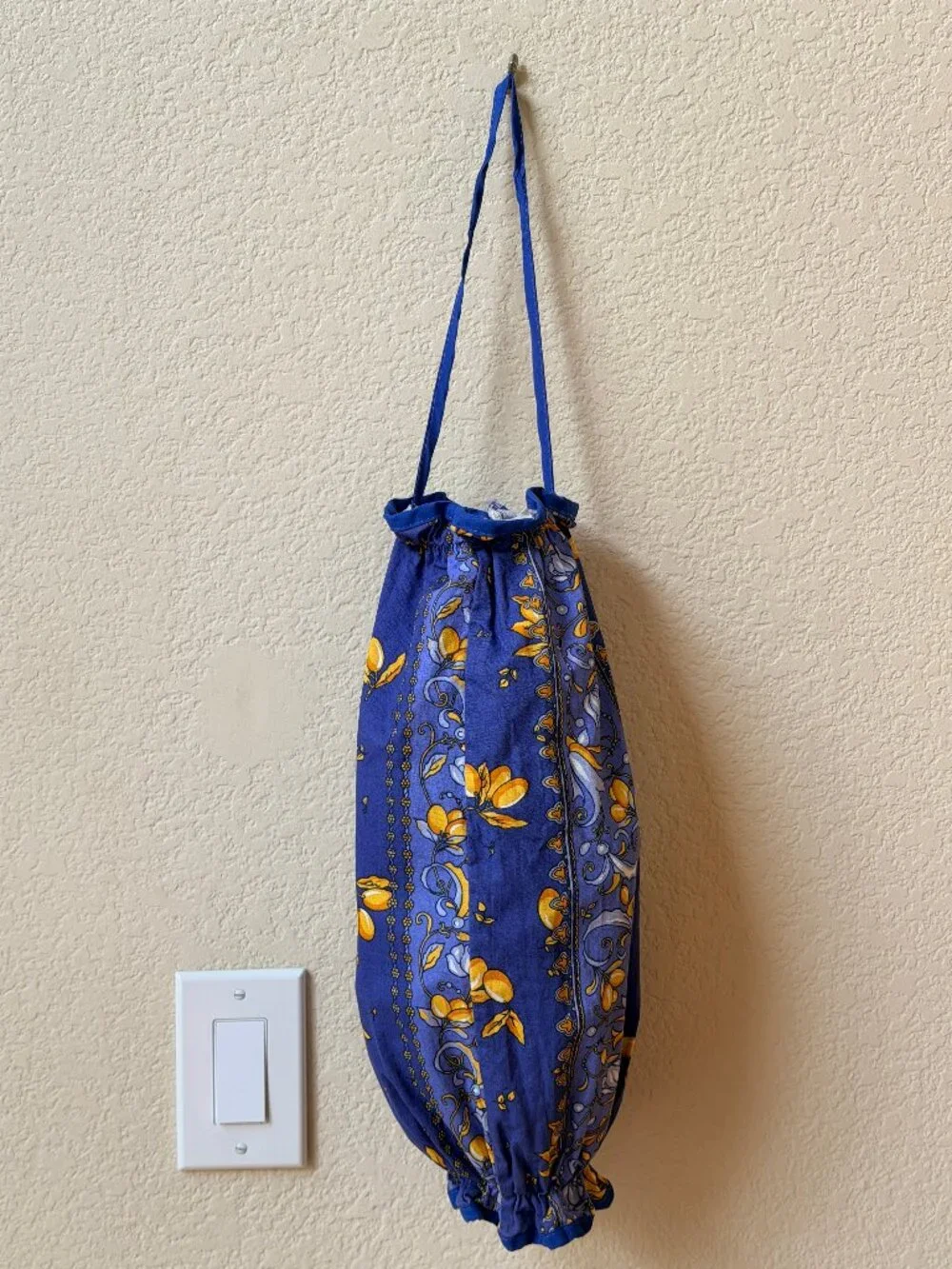 French Provincial Fabric Hanging Plastic Bags Holder